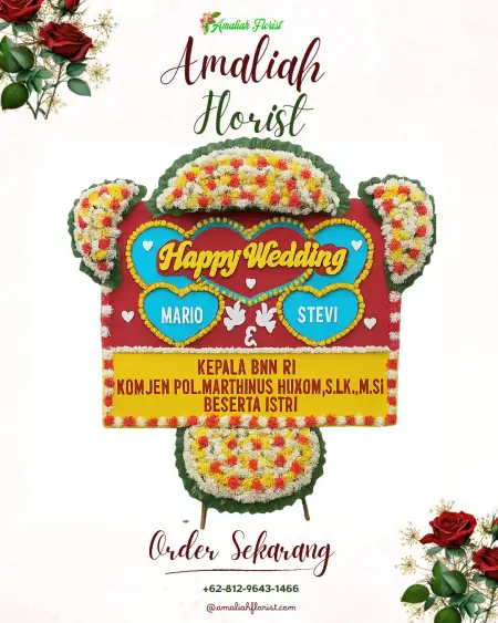 Papan Bunga Pernikahan Bagan Keladi